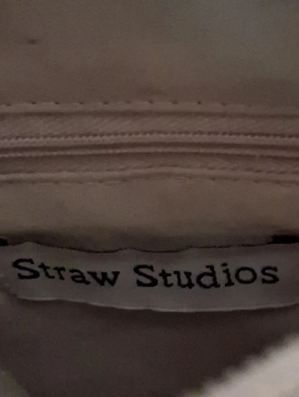 Straw Studios Natural Cream Woven Crossbody with Brown Strap